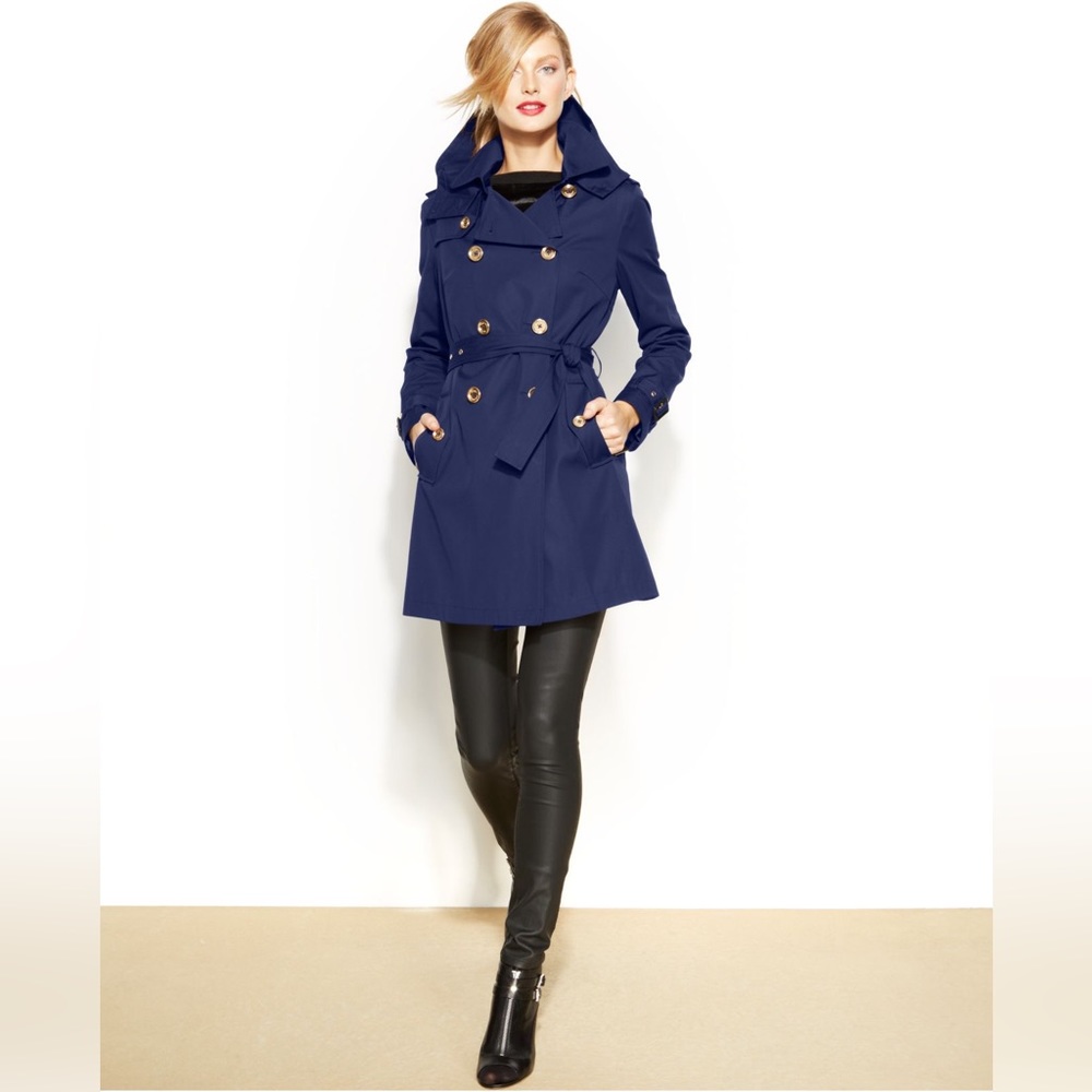 NWT Michael Kors Navy Trench Coat XL